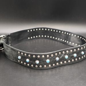 Black Studded Leather Belt